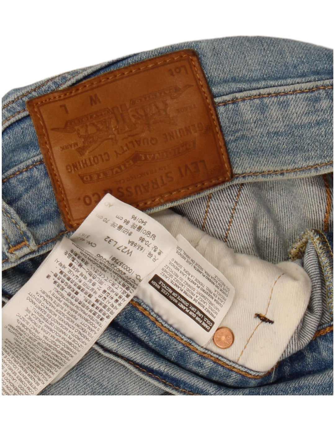 Damskie jeansy skinny LEVI'S W27 L32 Niebieskie bawełniane