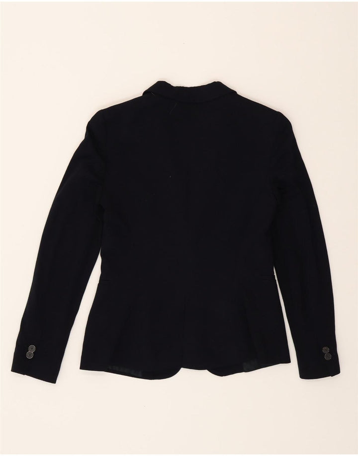 ZARA Womens 1 Button Blazer Jacket UK 10 Small Navy Blue Polyester Vintage Zara and Second-Hand Zara from Messina Hembry 