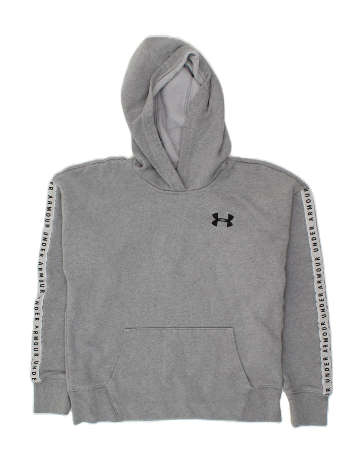 UNDER ARMOUR Womens Oversized Graphic Hoodie Jumper UK 10 Small Grey Vintage Under Armour and Second-Hand Under Armour from Messina Hembry 
