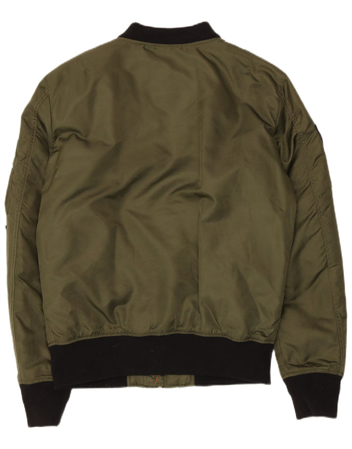 Męska wojskowa kurtka bomber Superdry UK 38, średni nylon khaki