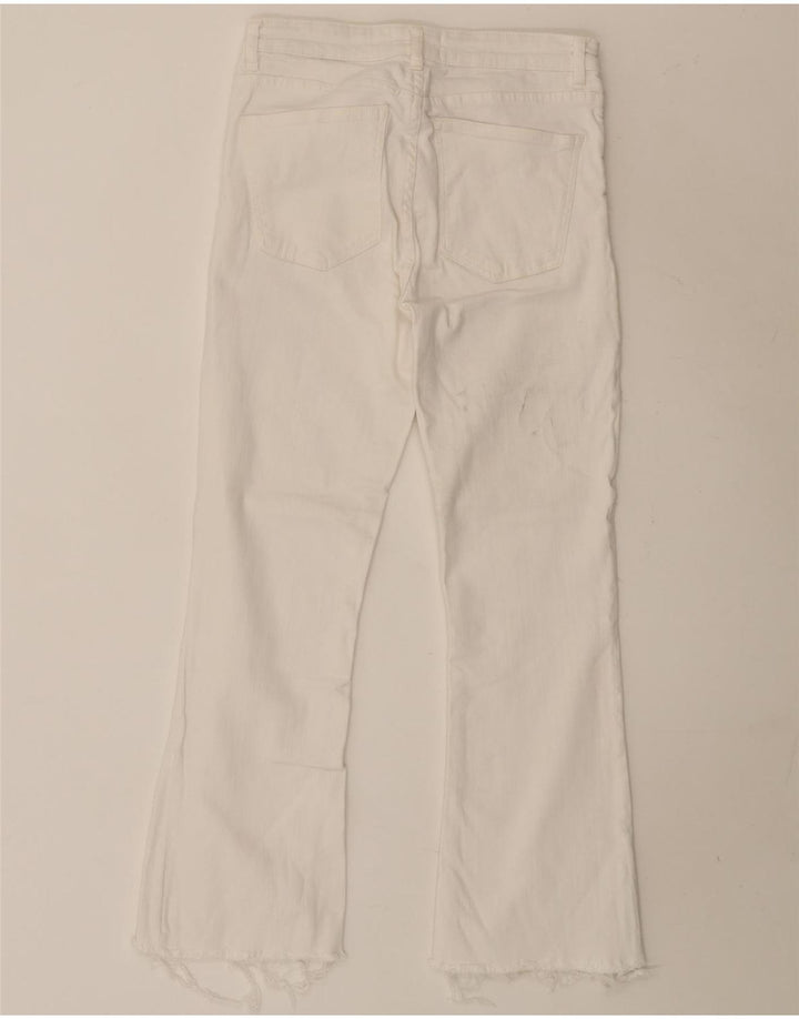 Dżinsy damskie Zara Crop Bootcut EU 38 Small W28 L26 Biała bawełna