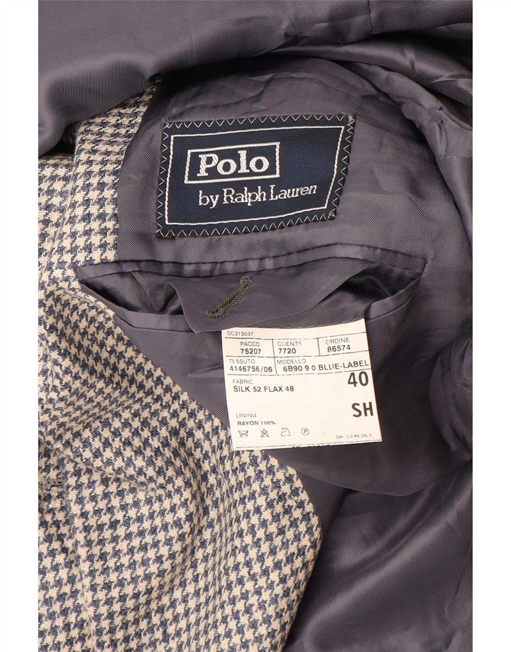 Polo Ralph Lauren Męska marynarka zapinana na 3 guziki UK 40 Medium Blue Houndstooth