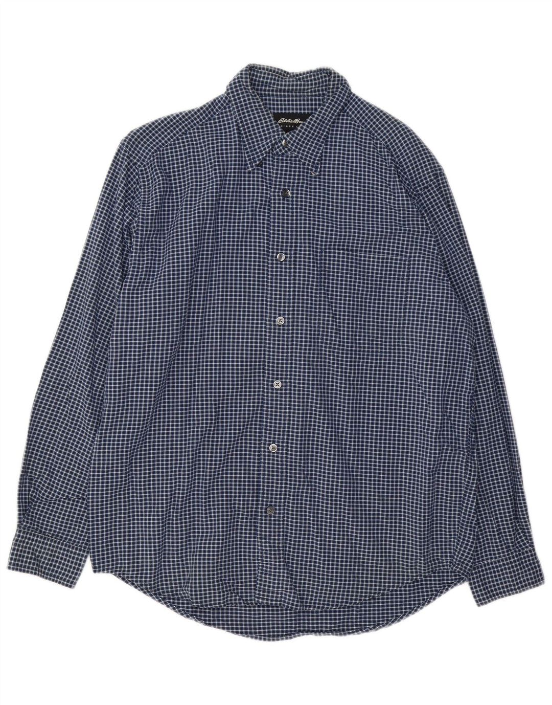 EDDIE BAUER Mens Shirt Medium Blue Check Cotton Vintage Eddie Bauer and Second-Hand Eddie Bauer from Messina Hembry 