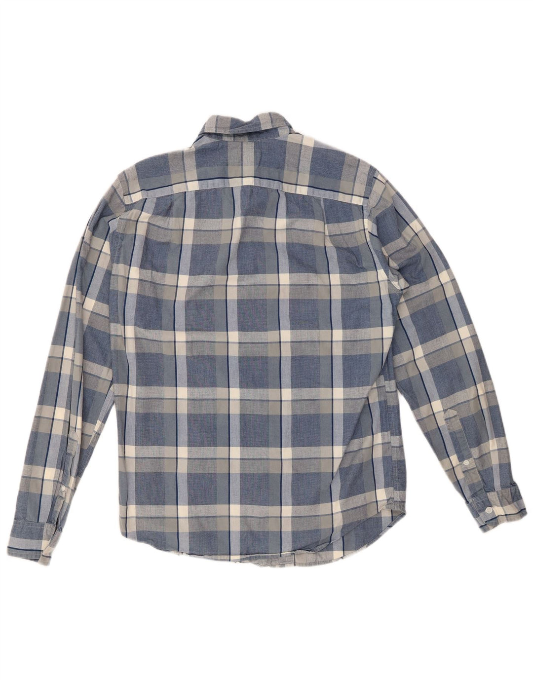 J. CREW Męska koszula o klasycznym kroju, mała, niebieska, bawełniana krata