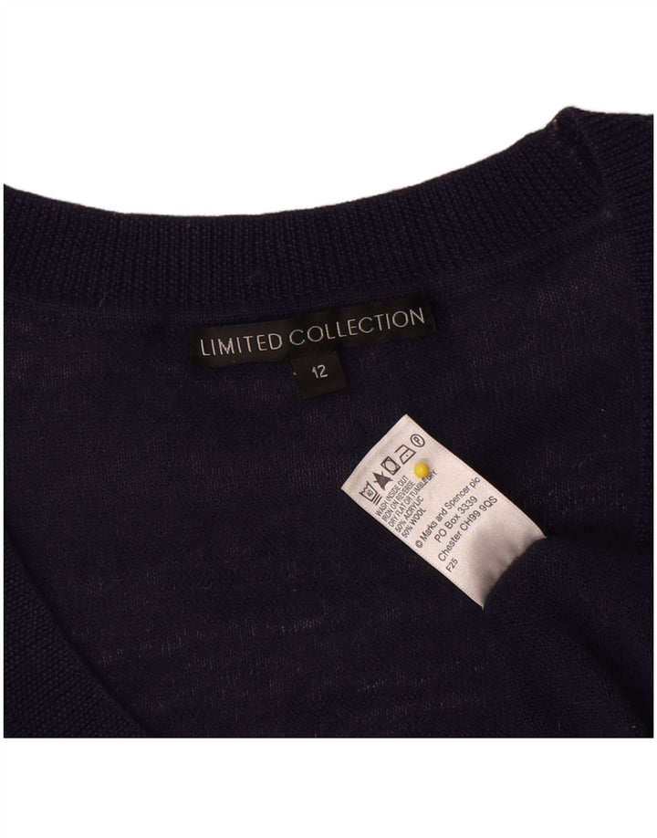 Marks & Spencer Damski sweter z dekoltem w łódkę UK 12 Średni granatowy