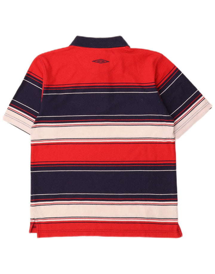 Męska koszulka polo Umbro UK 35/37, małe, czerwone paski, poliester