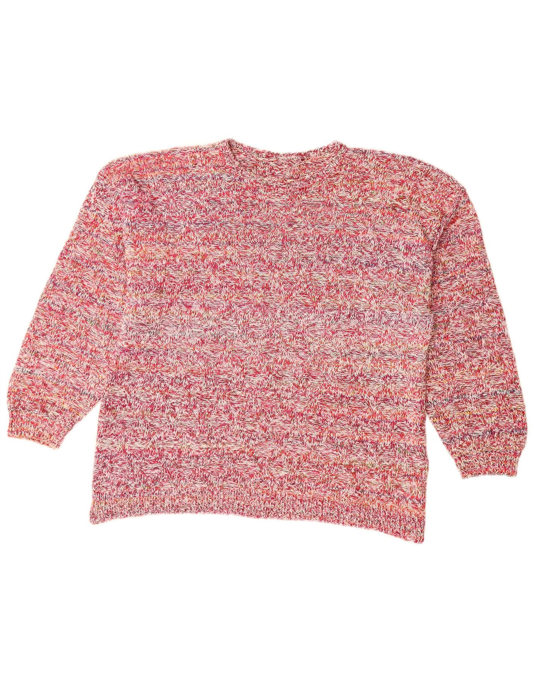 Sweter damski VINTAGE z dekoltem w łódkę UK 18 XL, różowy, nakrapiany