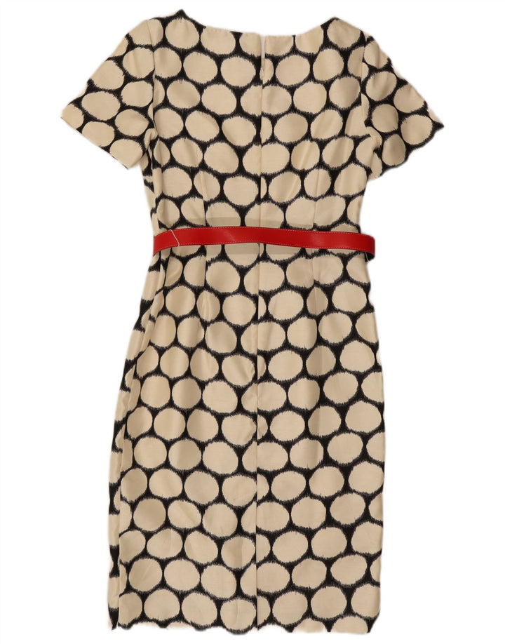 JACQUES VERT Damska sukienka płaszczowa UK 8, mała, beżowa, poliester w kropki