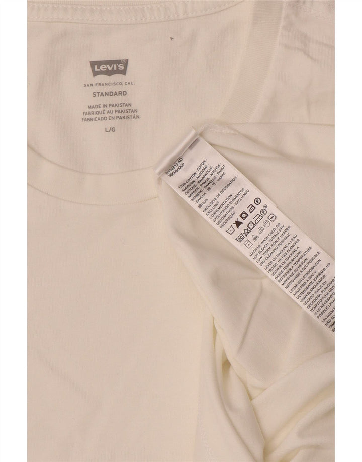 Męski standardowy T-shirt Levi's, duży, biały, bawełniany