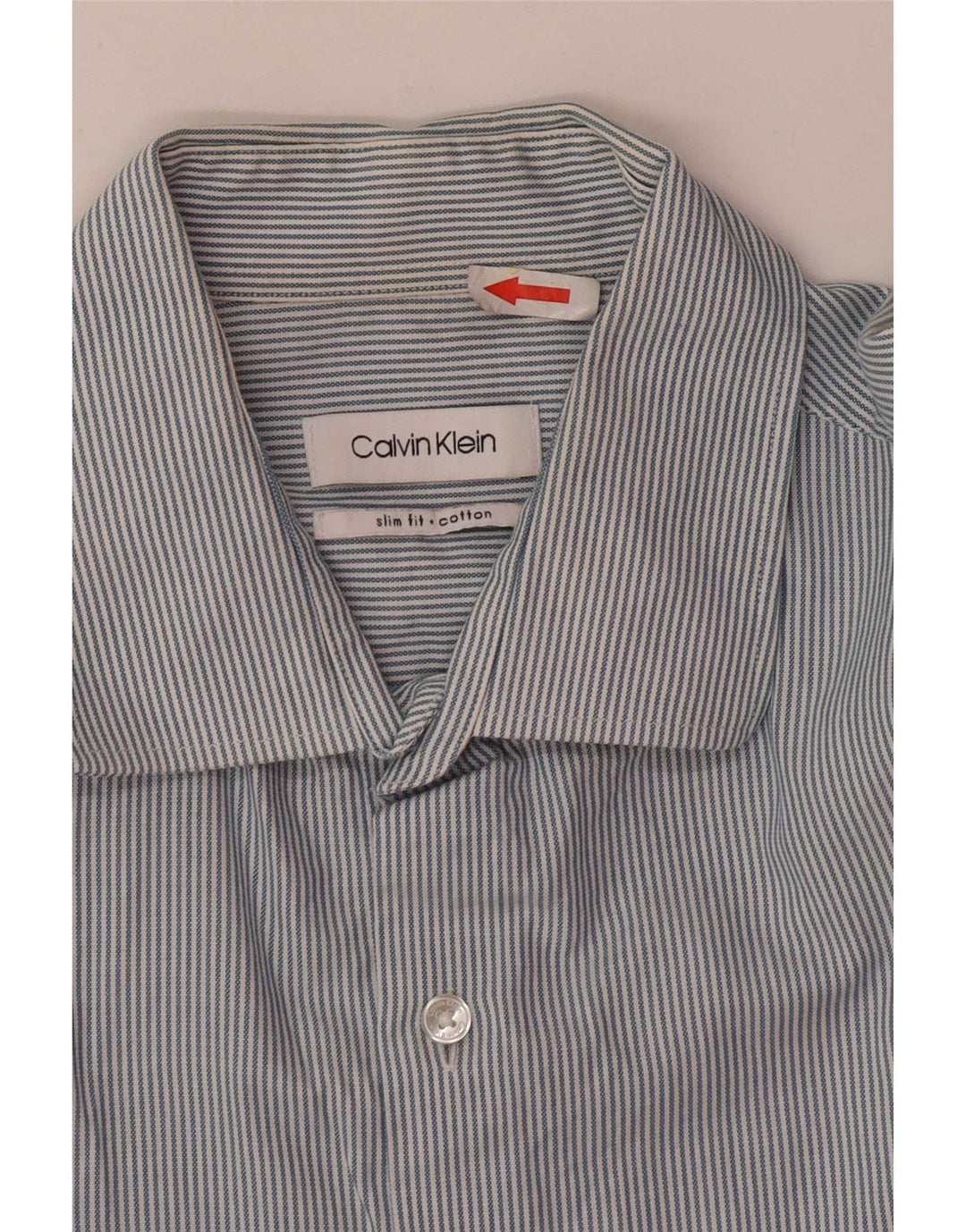 Koszula męska Calvin Klein, bawełniana w średnie niebieskie prążki