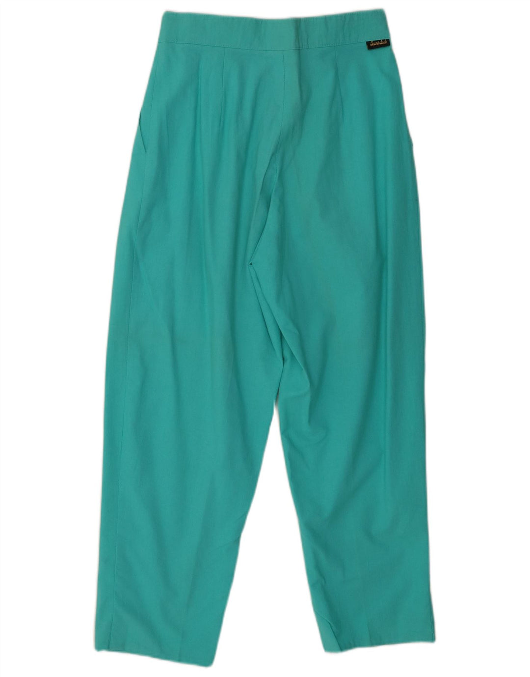 Damskie spodnie chino z wysokim stanem i wysokim stanem VINTAGE W28 L27 Turkusowa bawełna