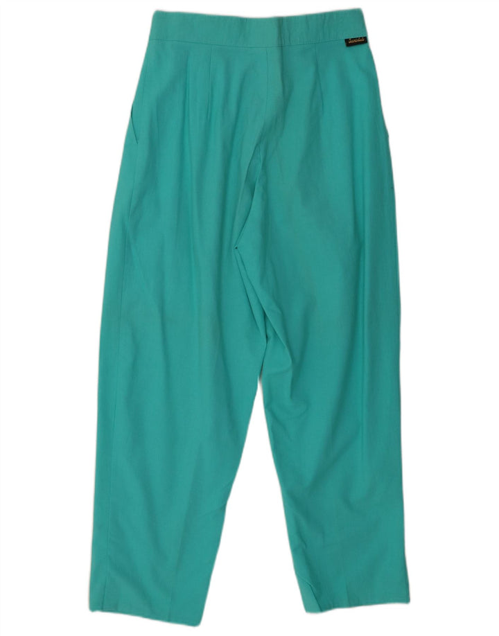 Damskie spodnie chino z wysokim stanem i wysokim stanem VINTAGE W28 L27 Turkusowa bawełna