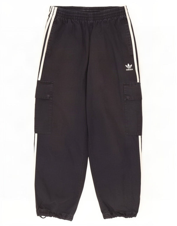 Męskie spodnie cargo Adidas o luźnym kroju, średnie W32 L27, czarne, bawełniane