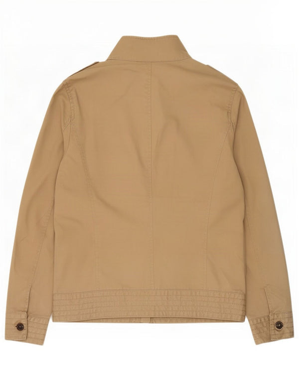 Zara Mens Military Jacket UK 40 Large Beige Cotton