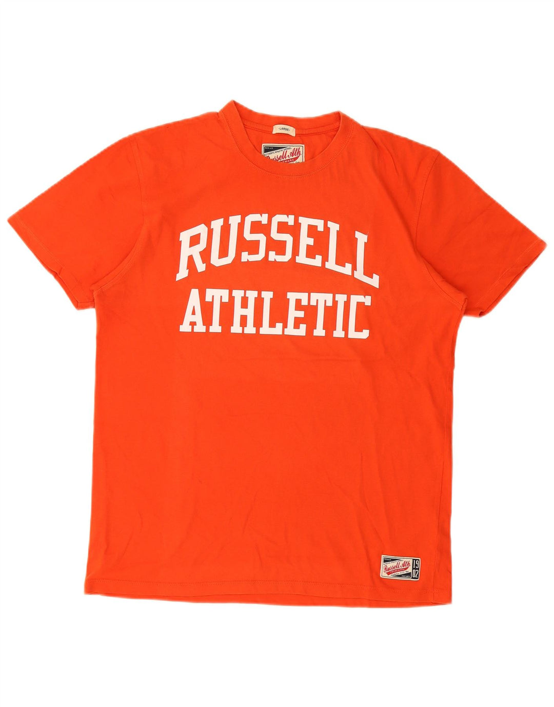 Męski T-shirt Russell Athletic z grafiką, duży, pomarańczowy