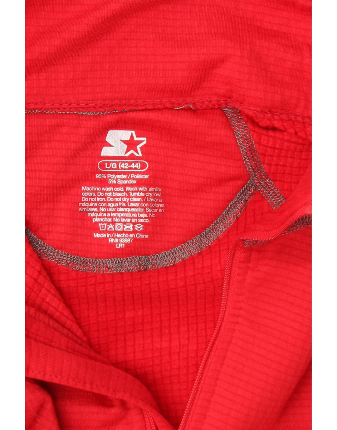 STARTER Mens Zip Neck Pullover Tracksuit Top UK 42/44 Large Red Polyester Vintage Starter and Second-Hand Starter from Messina Hembry 