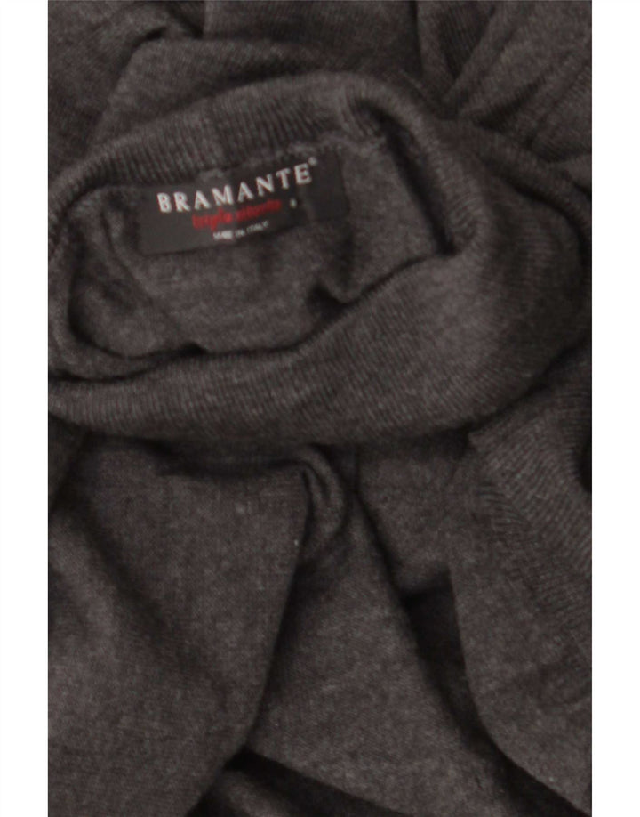 Bramante Męski sweter z golfem XL Szary dziewicza wełna