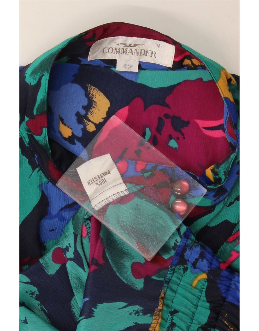 Damska bluzka koszulowa COMMANDER EU 42, duża, wielokolorowa w kwiaty