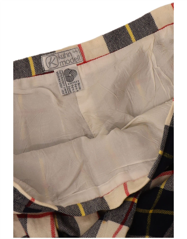 Spódnica plisowana damska Kuhn IT 44 Medium W30 Granatowa wełniana kratka