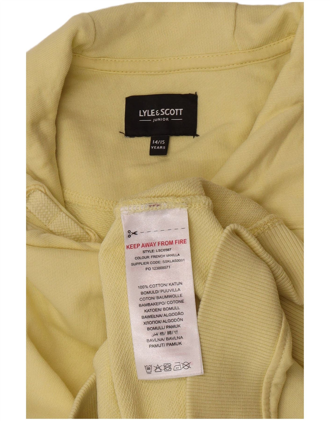 Chłopięcy sweter z kapturem Lyle & Scott 14-15 lat, żółty, bawełniany