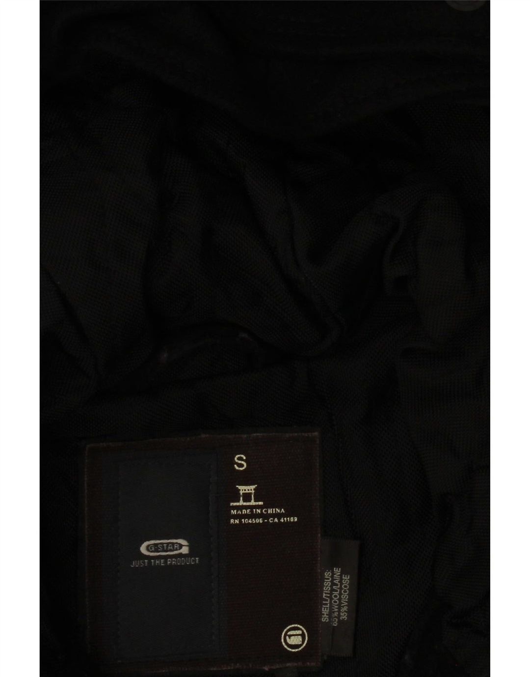 Damska kurtka parka z kapturem G-STAR UK 10, mała, czarna wełna