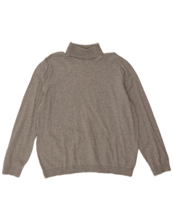 Marks & Spencer Męski sweter z golfem XL, szary, bawełniany