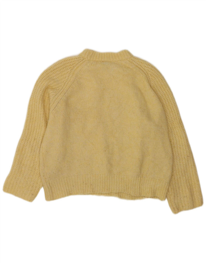 Damski sweter oversize Zara z okrągłym dekoltem UK 14, średni żółty