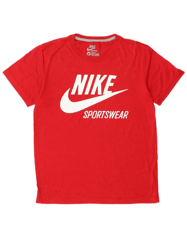 Męski T-shirt Nike Slim Fit Graphic Top, średni czerwony