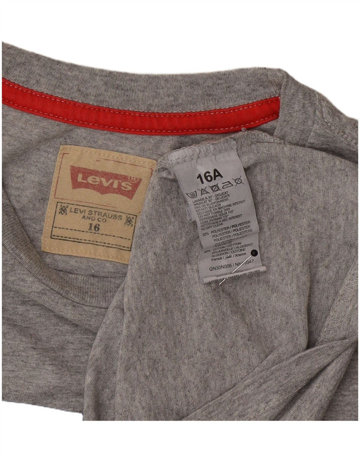 Chłopięcy T-shirt z grafiką Levi's, 15-16 lat, szary poliester