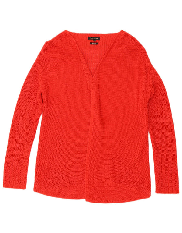 Sweter damski Massimo Dutti z otwartym kardiganem UK 10 Small Red Cotton