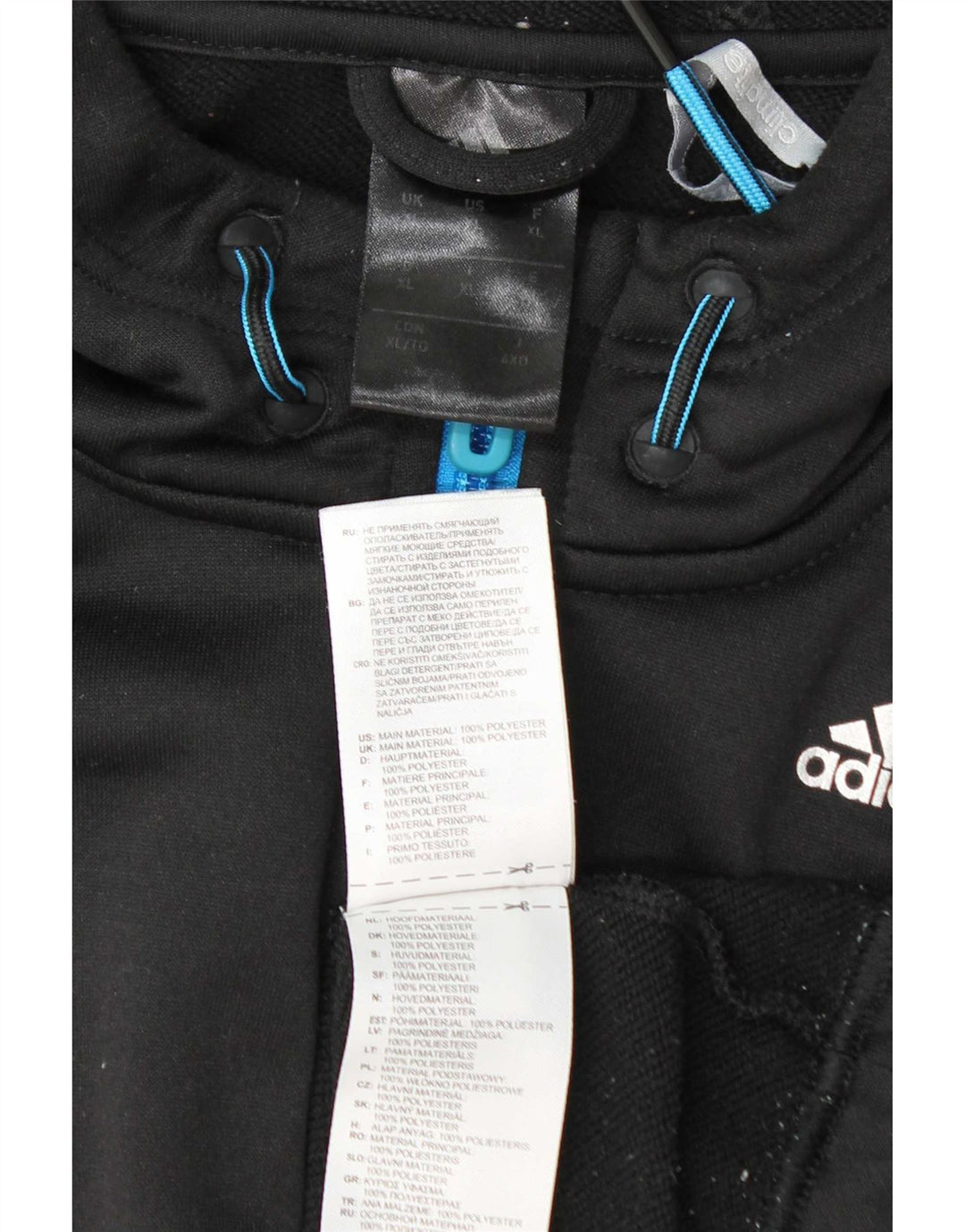 Adidas Męski sweter z kapturem Climalite XL, czarny, poliestrowy