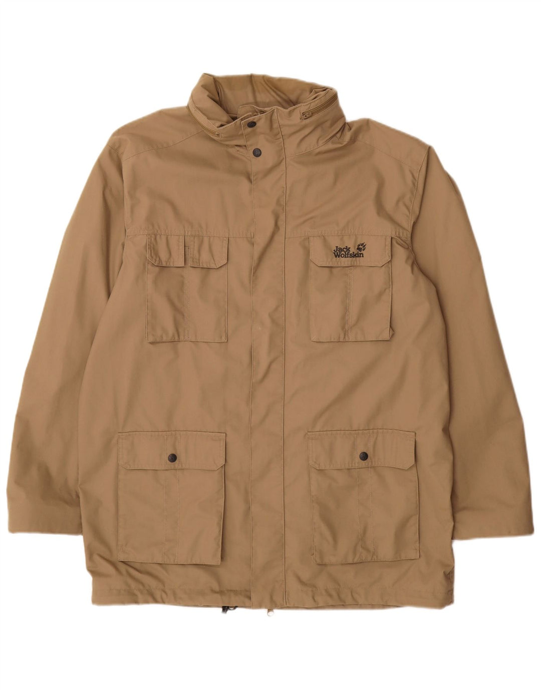 Męska kurtka z kapturem Jack Wolfskin UK 44 XL, beżowy poliester