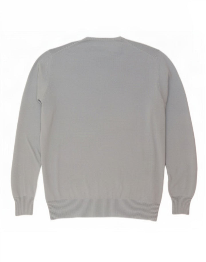 Męski sweter z okrągłym dekoltem Zara XL, niebieski, bawełniany