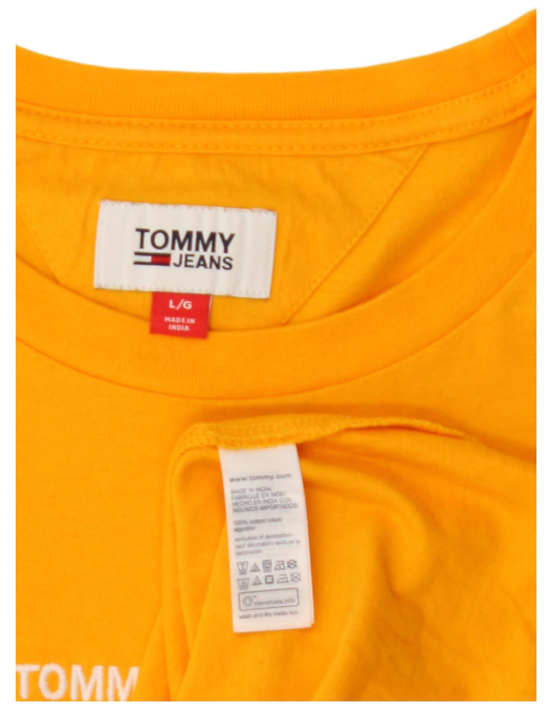 T-shirt męski TOMMY HILFIGER, duży, żółty, bawełniany