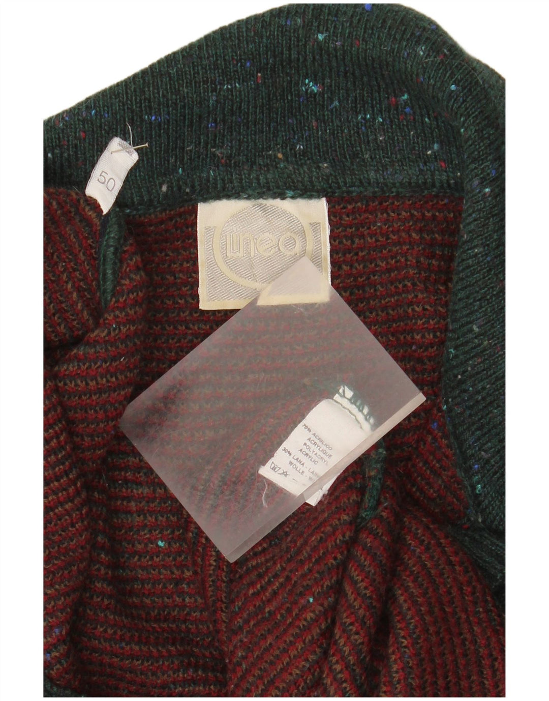 LINEA Męski sweter polo IT 50 Średni zielony Argyle/Diament