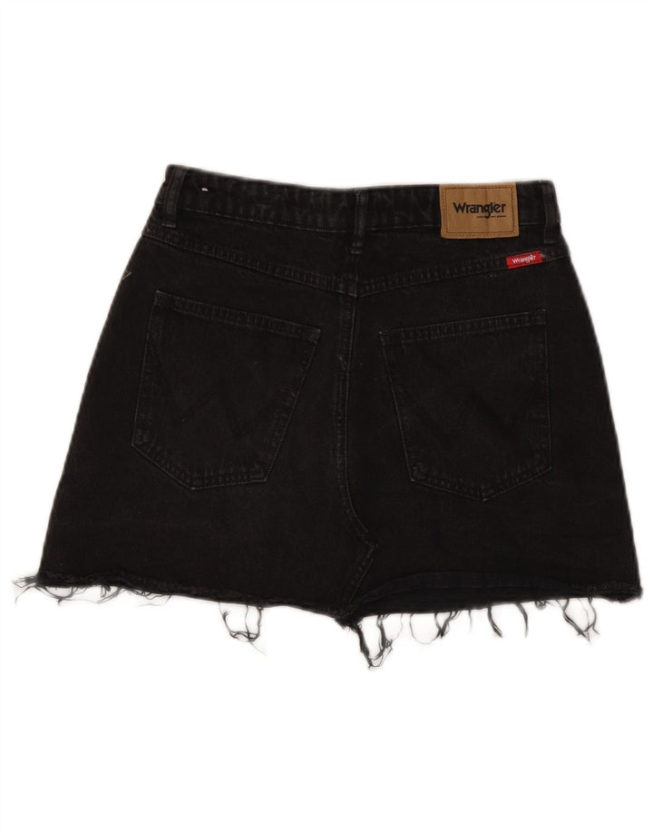 Wrangler Damska mini spódniczka dżinsowa US 9 Medium W27 Czarna bawełna