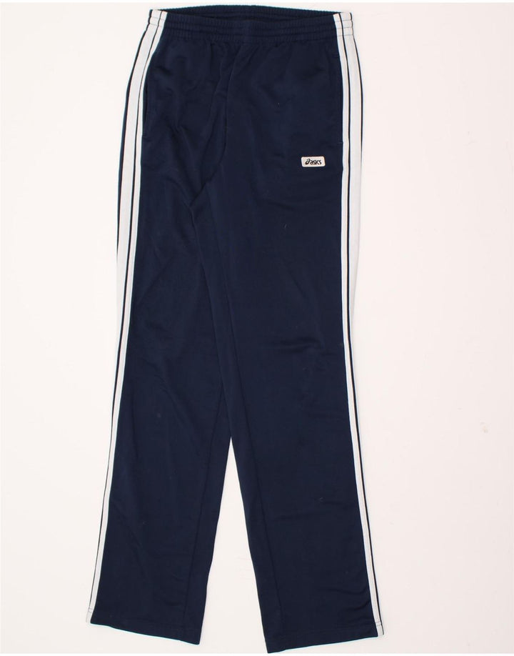ASICS Womens Tracksuit Trousers UK 14 Large  Navy Blue Polyester Vintage Asics and Second-Hand Asics from Messina Hembry 