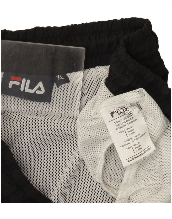 Męskie spodenki kąpielowe Fila XL, czarny nylon z blokami kolorów