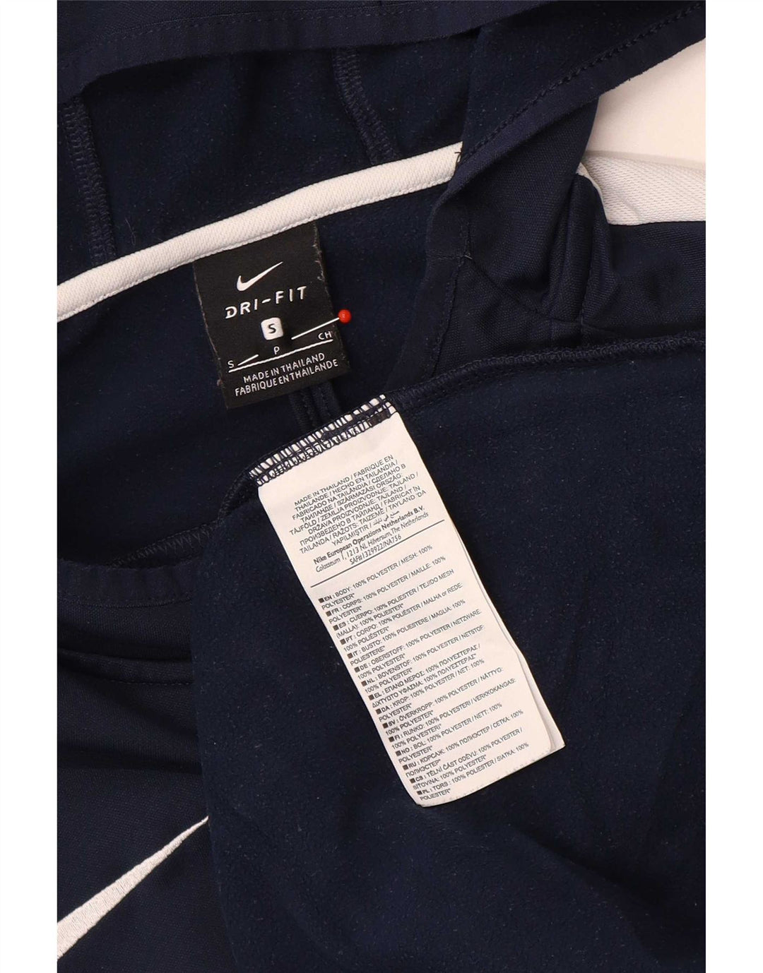 Męski sweter z kapturem Nike Dri Fit, mały, granatowy, z blokami kolorów, poliester
