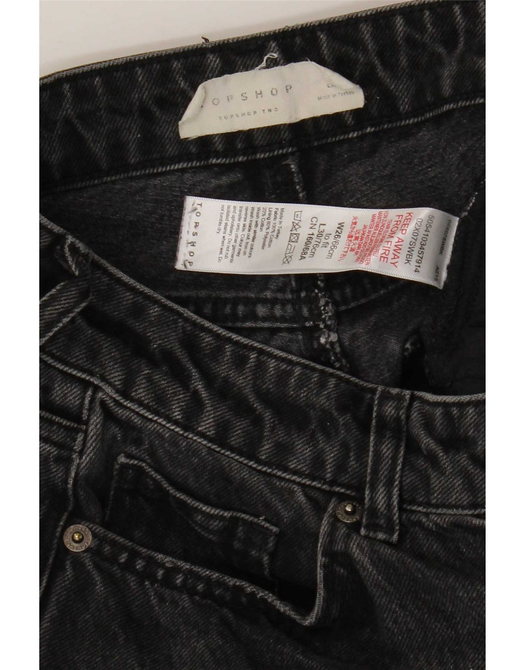 Damskie jeansy rozkloszowane Topshop W26 L30 Szara bawełna