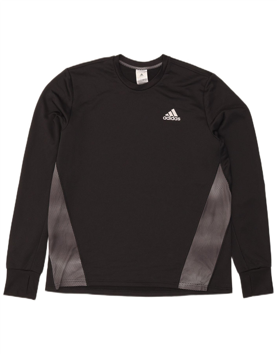 Adidas Męskie Aeroready Top z długim rękawem, duży czarny poliester z blokami kolorów