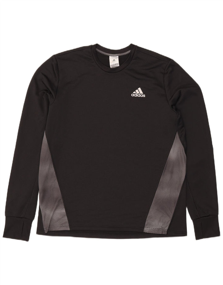 Adidas Męskie Aeroready Top z długim rękawem, duży czarny poliester z blokami kolorów