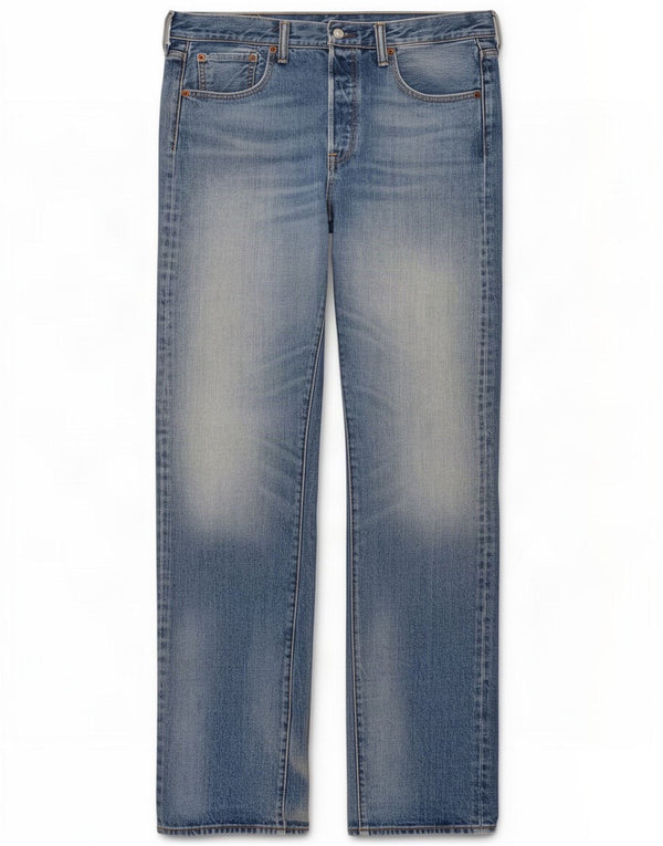 Damskie jeansy Levi's 501 Straight W33 L38 Niebieskie bawełniane