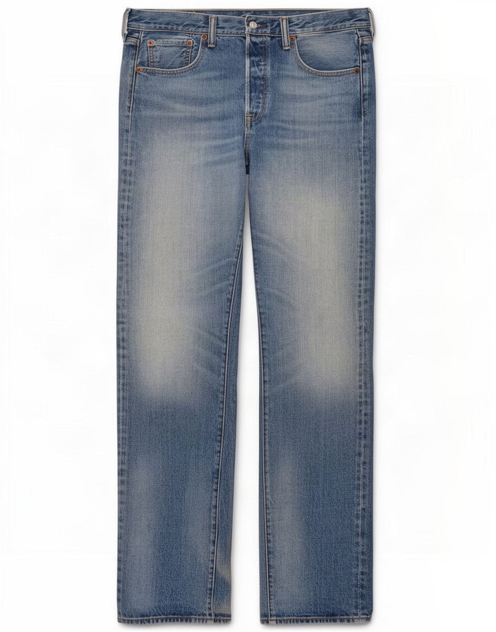 Damskie jeansy Levi's 501 Straight W33 L38 Niebieskie bawełniane