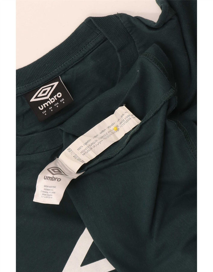 Męski T-shirt z regularną grafiką Umbro, mały, zielony, bawełniany