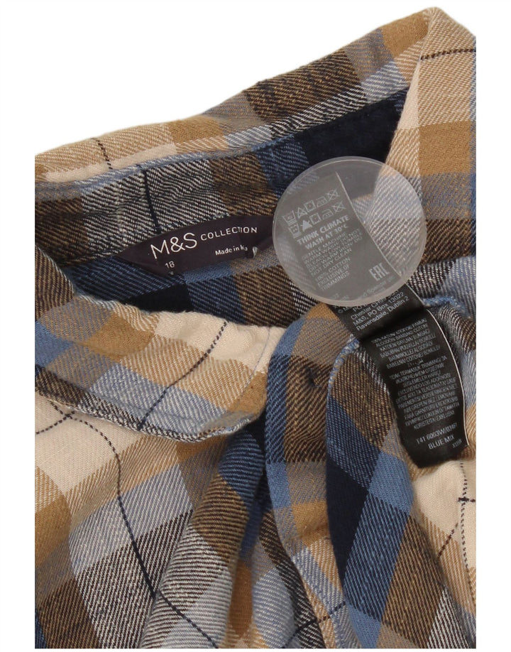 Marks & Spencer Damska koszula flanelowa UK 18 XL, wielokolorowa, bawełniana w kratę