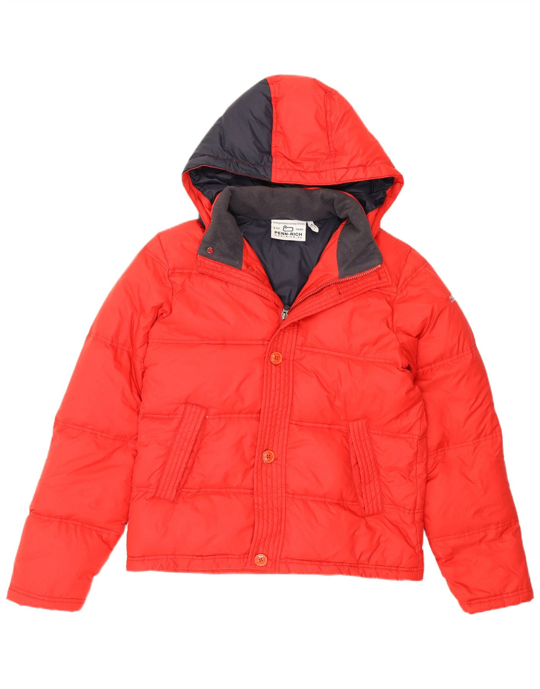 Męska wyściełana kurtka z kapturem Penn-Rich Woolrich UK 38 Średni czerwony nylon