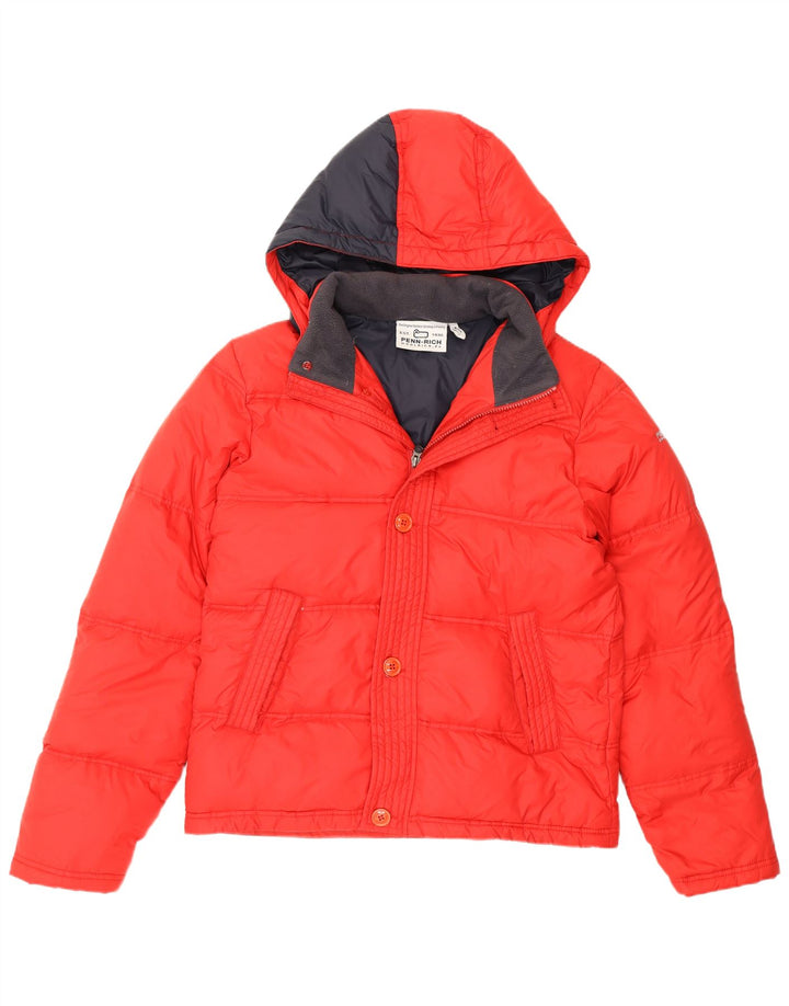 Męska wyściełana kurtka z kapturem Penn-Rich Woolrich UK 38 Średni czerwony nylon