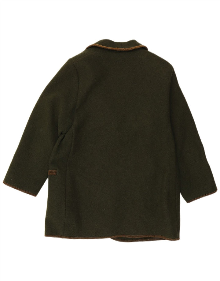 Vintage damska marynarka zapinana na 4 guziki UK 12, średnia zieleń