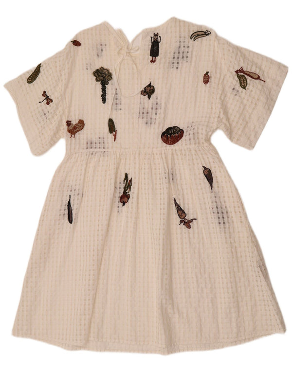 Damska graficzna sukienka w kształcie litery A Donoratico UK 12 Średnia biel